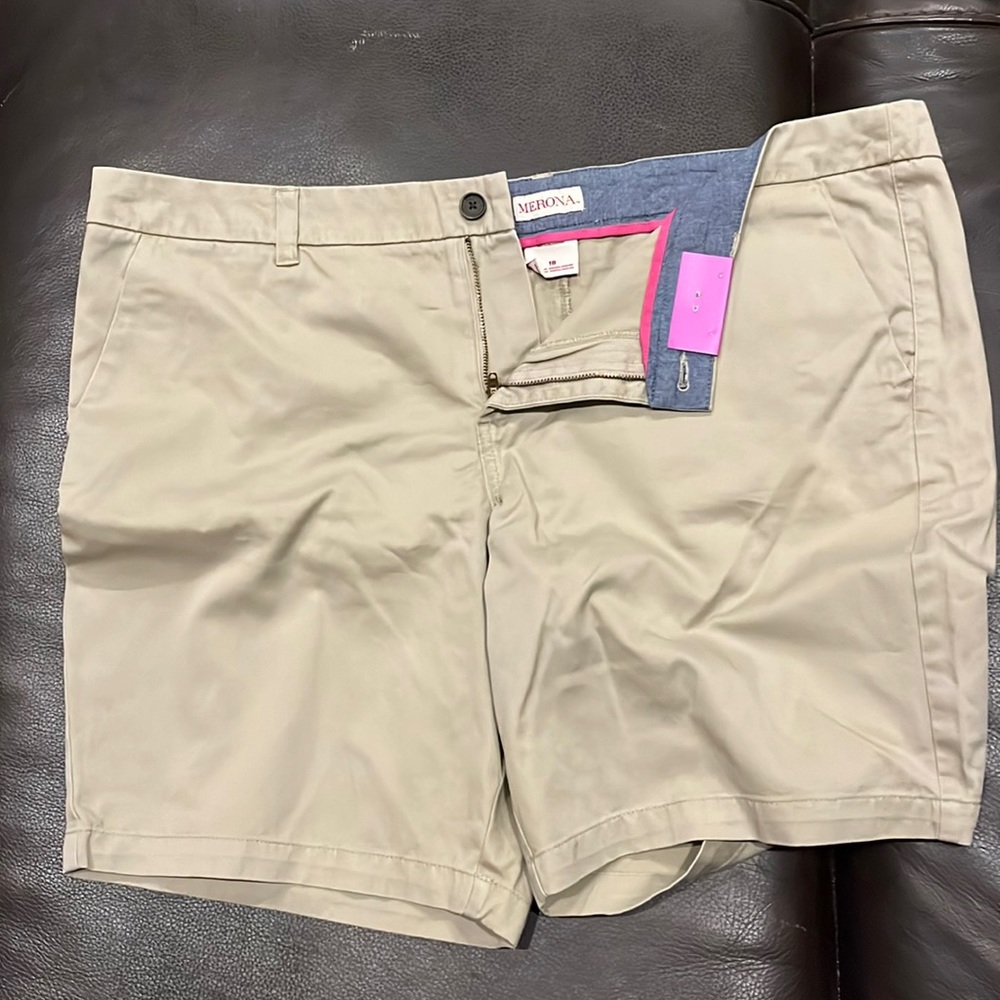 Merona khaki shorts, size 18, inseam 9”